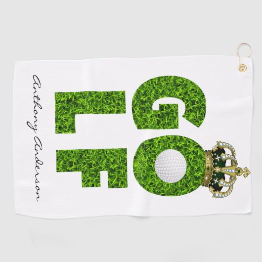 Serviette De Golf Monogramme de golf King Crown (Horizontal)