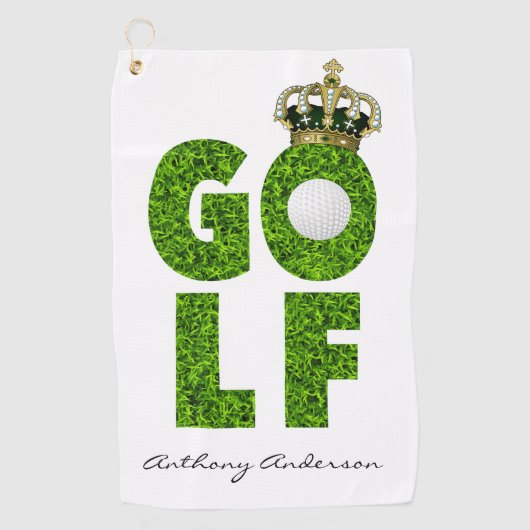 Serviette De Golf Monogramme de golf King Crown (Devant)