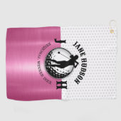 Serviette De Golf Monogramme de golf pour femmes (Horizontal)