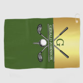 Serviette De Golf Monogramme de golf sur mesure (Horizontal)