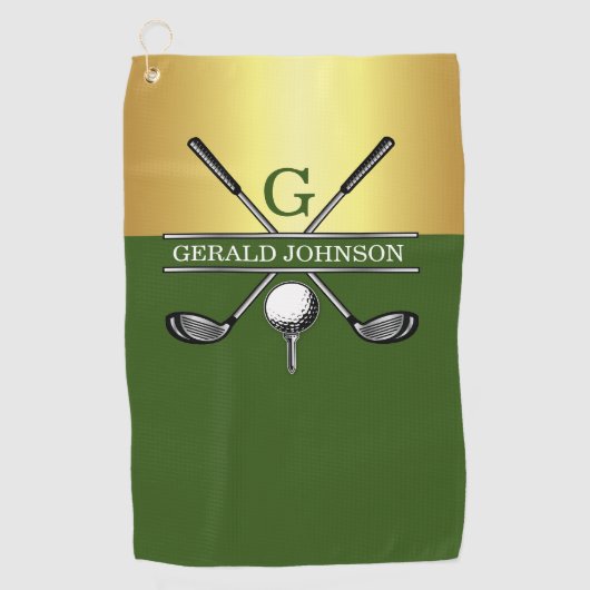 Serviette De Golf Monogramme de golf sur mesure (Devant)
