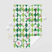 Serviette De Golf Monogramme de golfeur à motif Jacquard de golf (En situation)