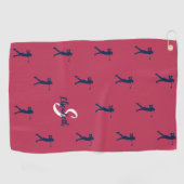 Serviette De Golf Monogramme de golfeur Initiales de nom Sports Mage (Horizontal)