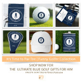 Serviette De Golf Monogramme de golfeur Par Tee bleu marine