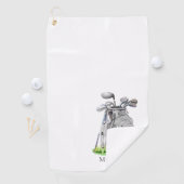 Serviette De Golf Monogramme de golfeur personnalisé (En situation)