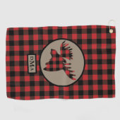 Serviette De Golf Monogramme de la tête d'orignal de Buffalo (Horizontal)