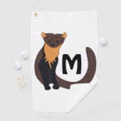 Serviette De Golf Monogramme de martre de pin d'Europe (En situation)