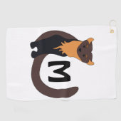 Serviette De Golf Monogramme de martre de pin d'Europe (Horizontal)