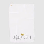 Serviette De Golf Monogramme de nom de script manuscrit moderne (Devant)