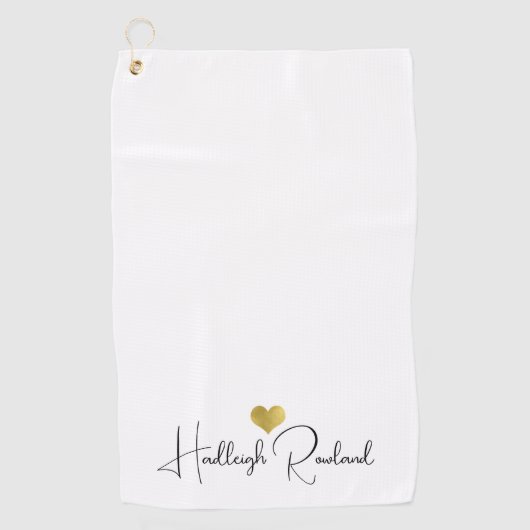 Serviette De Golf Monogramme de nom de script manuscrit moderne (Devant)