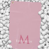 Serviette De Golf Monogramme de nom initiale élégant rose