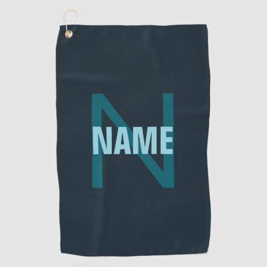 Serviette De Golf Monogramme de nom personnalisable simple en gras (Devant)