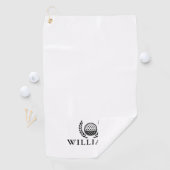 Serviette De Golf Monogramme de nom personnalisé classique (En situation)