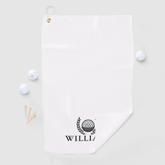 Serviette De Golf Monogramme de nom personnalisé classique (En situation)