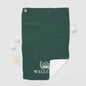 Serviette De Golf Monogramme de nom personnalisé Vert émeraude class (En situation)