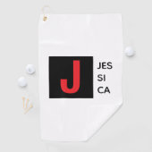 Serviette De Golf Monogramme de nom professionnel élégant moderne (En situation)