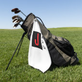 Serviette De Golf Monogramme de nom professionnel élégant moderne (Vert)