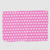 Serviette De Golf Monogramme de point rose Polka (Horizontal)
