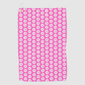 Serviette De Golf Monogramme de point rose Polka (Devant)