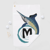 Serviette De Golf Monogramme de saut d'espadon (En situation)