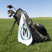 Serviette De Golf Monogramme de saut d'espadon (Vert)