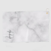 Serviette De Golf Monogramme de script personnalisé et apparence de  (Horizontal)