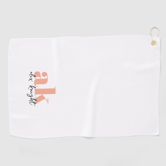 Serviette De Golf Monogramme de signature rétro (Horizontal)