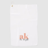 Serviette De Golf Monogramme de signature rétro (Devant)