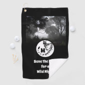 Serviette De Golf Monogramme de silhouette de gros génet tacheté (En situation)