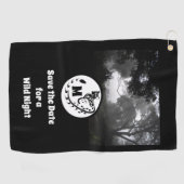 Serviette De Golf Monogramme de silhouette de gros génet tacheté (Horizontal)