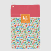 Serviette De Golf Monogramme de style été amusant (Devant)