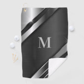 Serviette De Golf Monogramme de texture métallique (En situation)