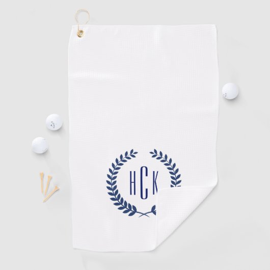 Serviette De Golf Monogramme de traitement de laure bleue. (En situation)