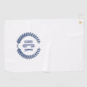 Serviette De Golf Monogramme de traitement de laure bleue. (Horizontal)