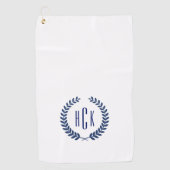 Serviette De Golf Monogramme de traitement de laure bleue. (Devant)