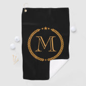 Serviette De Golf Monogramme d'or (En situation)