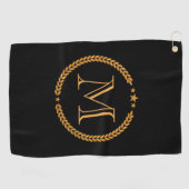 Serviette De Golf Monogramme d'or (Horizontal)