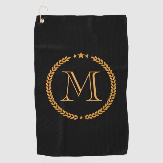 Serviette De Golf Monogramme d'or (Devant)