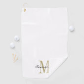 Serviette De Golf Monogramme d'or initial et nom personnalisé (En situation)