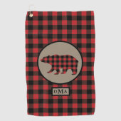 Serviette De Golf Monogramme d'ours de plaid de Buffalo (Devant)