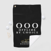 Serviette De Golf Monogramme drôle simple OOO noir blanc or hommes  (En situation)