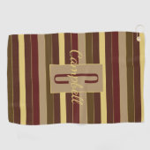 SERVIETTE DE GOLF MONOGRAMME ÉLÉGANT BROWN OR STRIPE MOTIF (Horizontal)