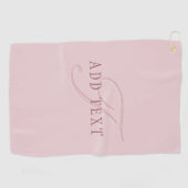 Serviette De Golf Monogramme élégant | Or Rose (Horizontal)