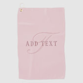 Serviette De Golf Monogramme élégant | Or Rose (Devant)