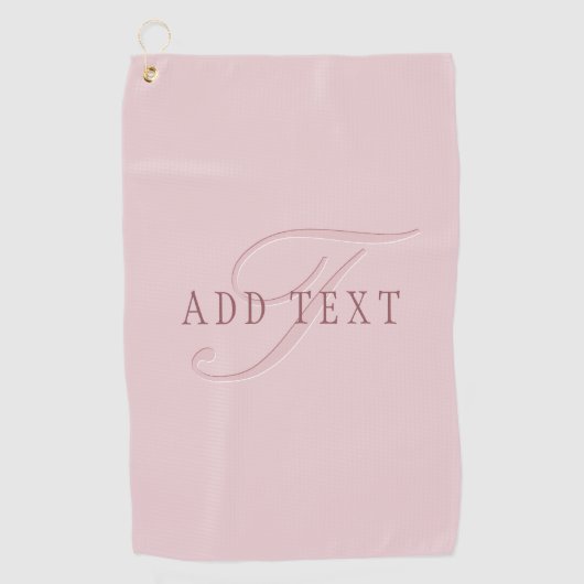 Serviette De Golf Monogramme élégant | Or Rose (Devant)
