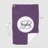 Serviette De Golf Monogramme Élégant Plum Purple Golf Serviette (En situation)