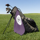 Serviette De Golf Monogramme Élégant Plum Purple Golf Serviette (Vert)