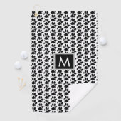 Serviette De Golf Monogramme Empreinte de patte maman chien (En situation)
