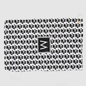 Serviette De Golf Monogramme Empreinte de patte maman chien (Horizontal)
