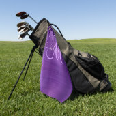 Serviette De Golf Monogramme en métal brosse à Parties scintillant à (Vert)